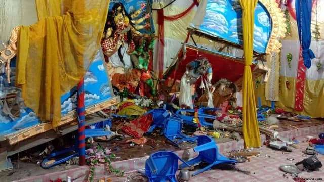 दुर्गा मंदिर में घुस कर खलील मियाँ ने तोड़ डाली मूर्तियाँ, लगा रहा था ‘अल्लाहु अकबर’ का नारा: बांग्लादेश में थम नहीं रहे हिन्दू मंदिरों पर हमले